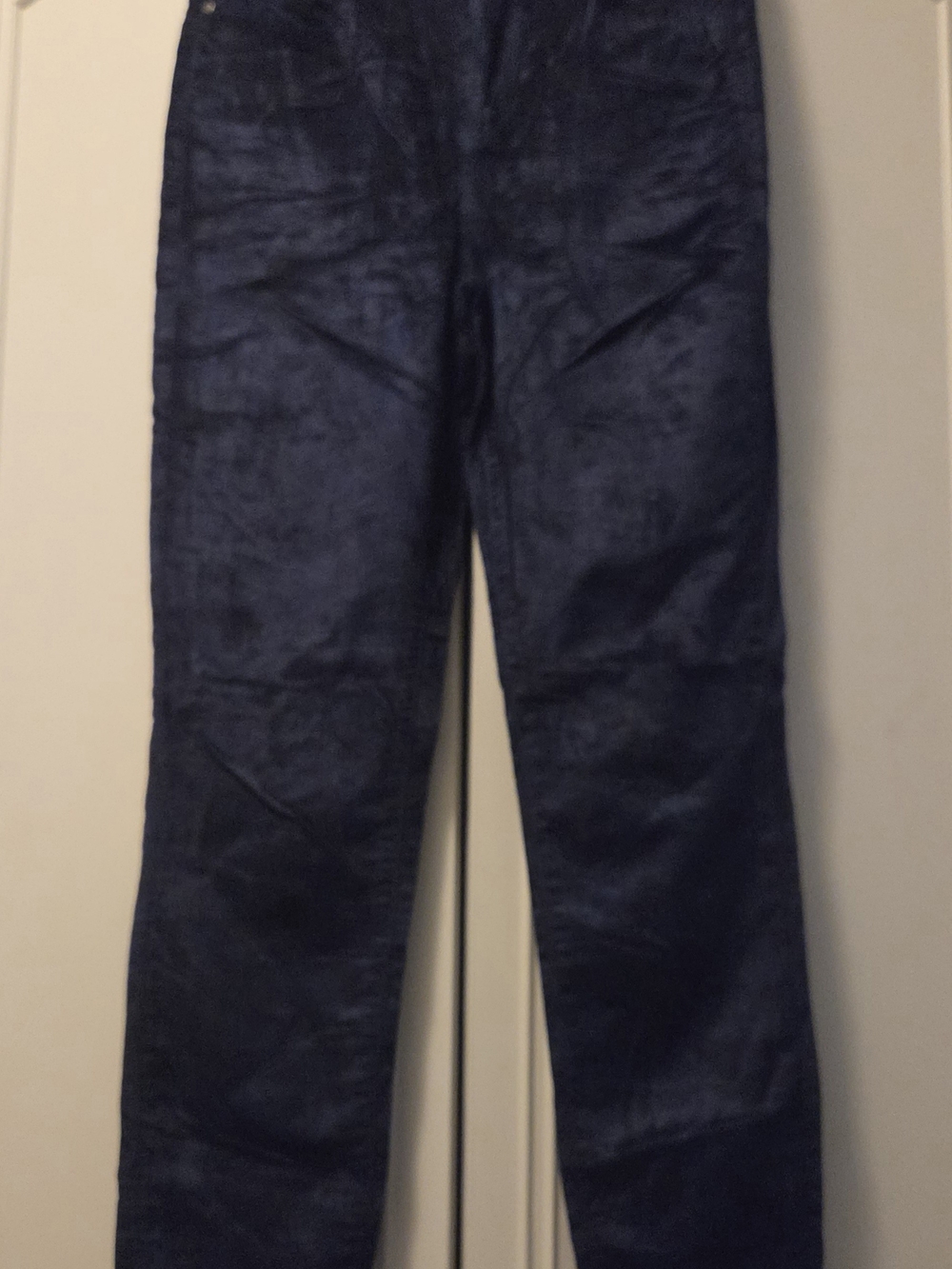 Women's Navy Blue Velour Effect Pants
